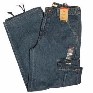 Levis 94 Baggy Cargos Jeans Womens Blue Denim 28 New